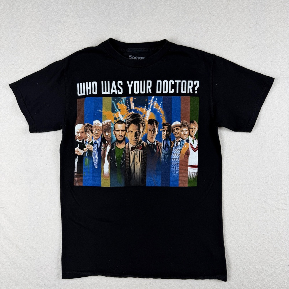 Doctor Who Ripple Junction Graphic T-Shirt Black Small Who Was Your Doctor BBC